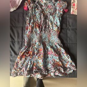 Poupette St Barth Floral Kids Dress - Blue and Pink